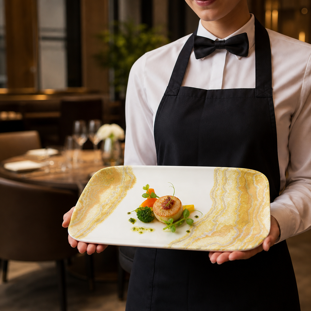 Deep Trays Natural Vitrified Ceramic for Modern Hospitality (Pack of 6)