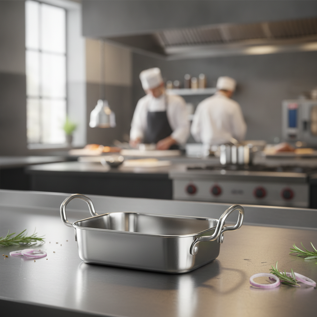 Stainless Steel Rectangular Dish 140x90mm for Table Presentation