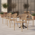 Polyethylene Brown Rattan Outdoor Armchair 790mm for Cafés & Patios (Pack of 4)