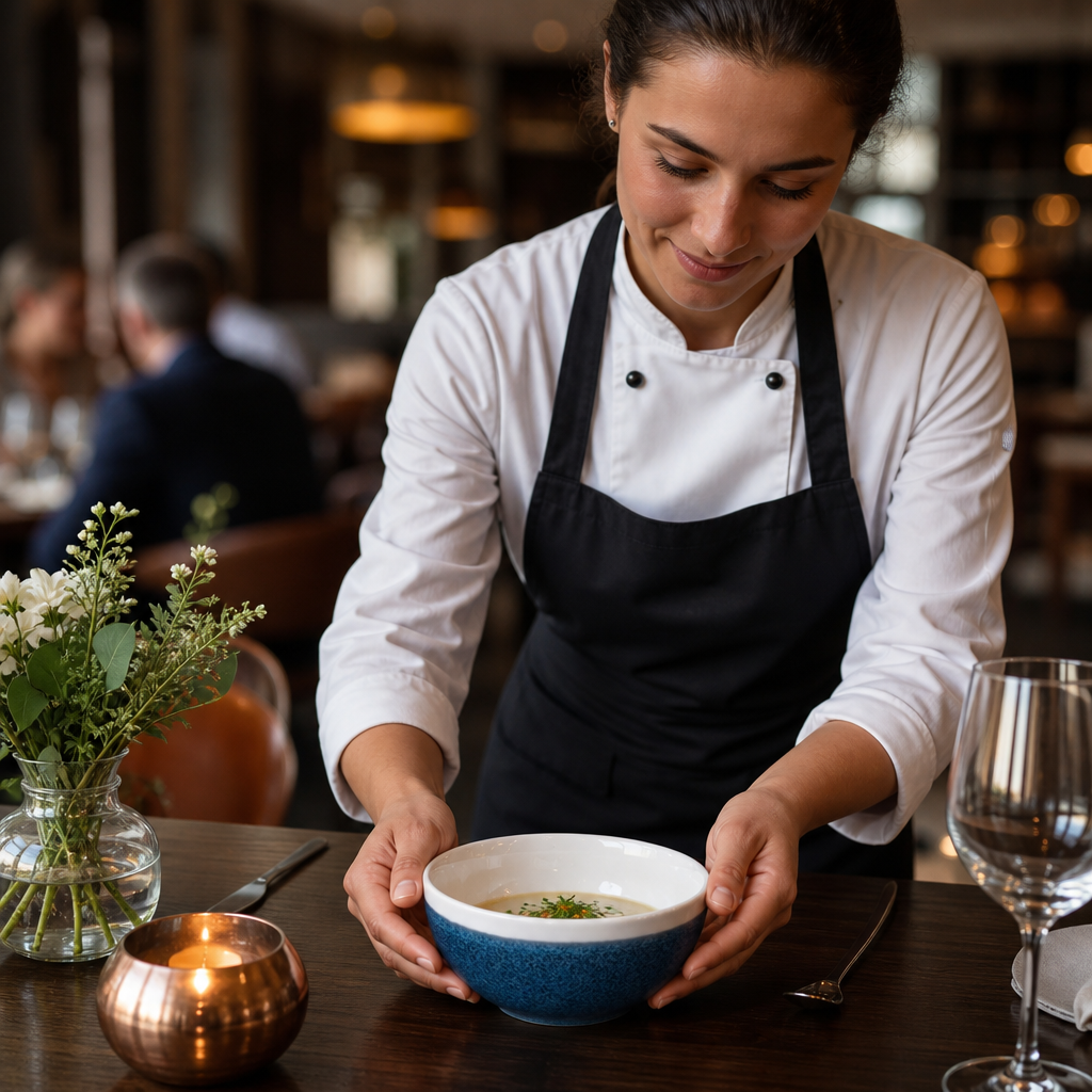 Soup Bowls 160mm Blue Porcelain for Fine Dining (Pack of 12)