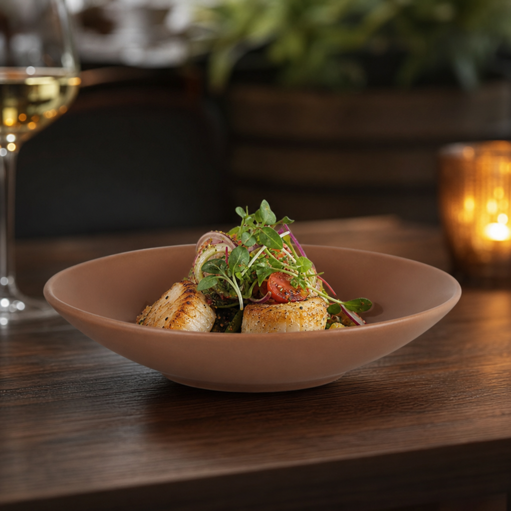 Stoneware Flat Bowls 190mm for Creative Table Service