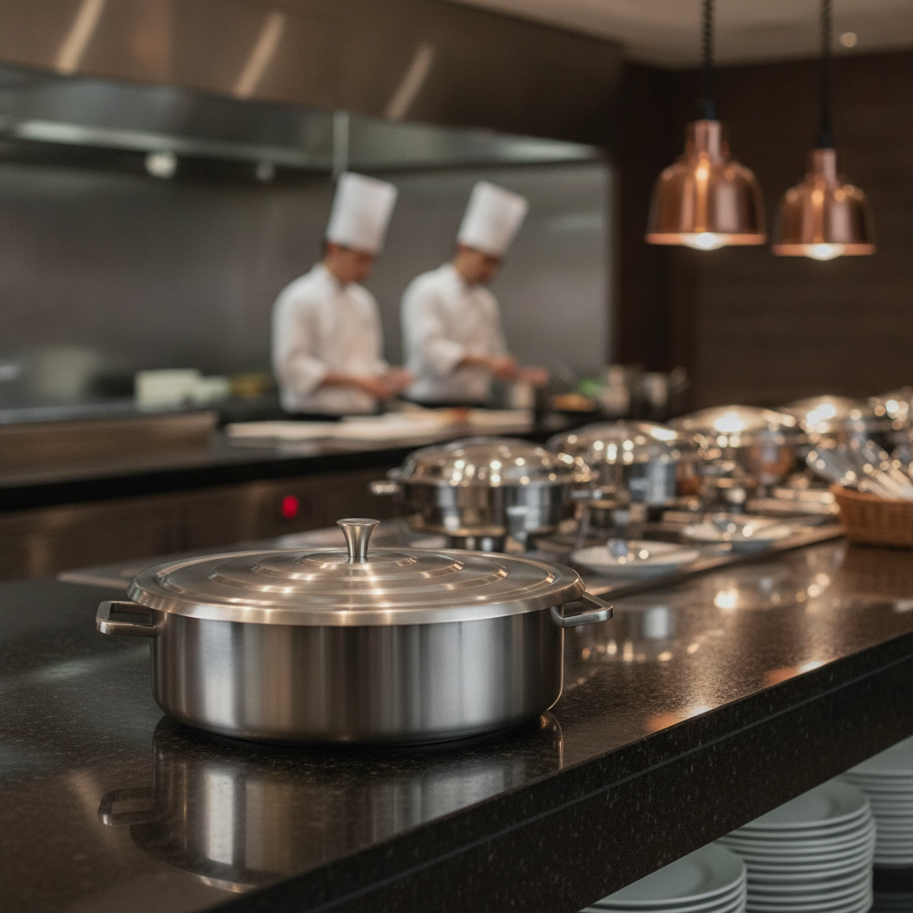 Brushed Stainless Steel Round Chafer 9.1L for Buffets