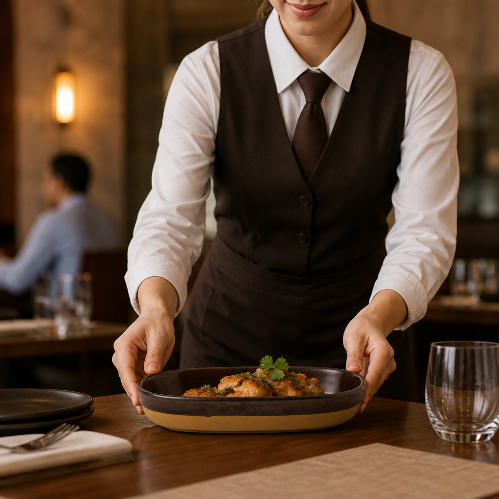 Trays Brown Brown Vitrified Ceramic for Dining (Pack of 6)