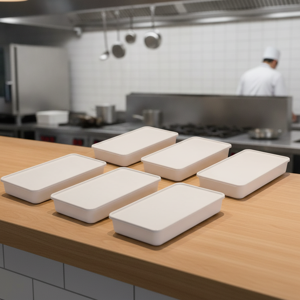 Melamine Bento Box Lids White for Creative Meal Presentations (Pack of 6)