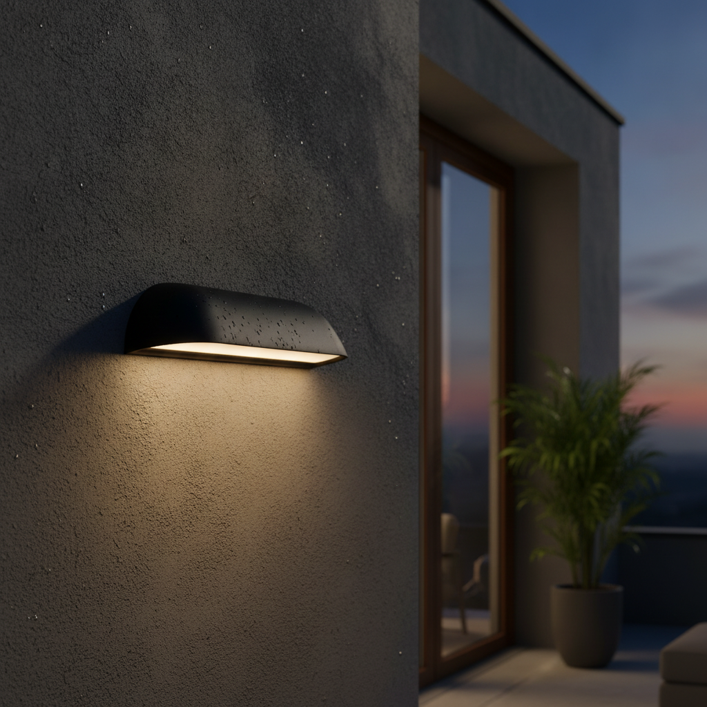 Aluminium Outdoor Wall Light with Opal White Diffuser for Exteriors