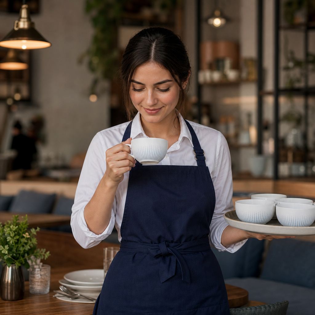 Mugs 227ml Blue Ceramic for Cafés & Restaurants (Pack of 12)