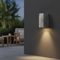 Galvanised Steel Canto Maxi Kubi 2 Outdoor Wall Light for Patios