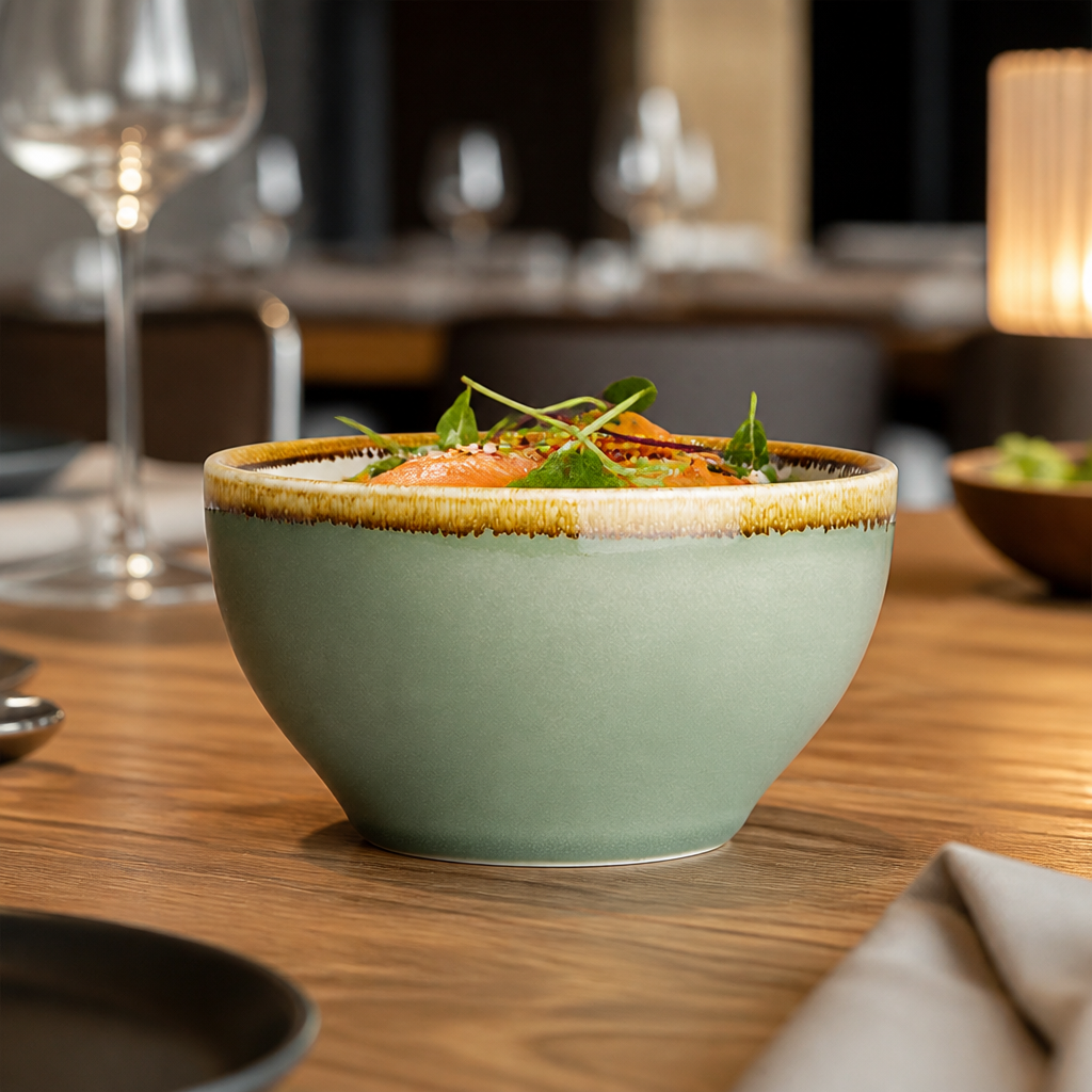 Porcelain Moss Bowl 140mm for Elegant Table Settings