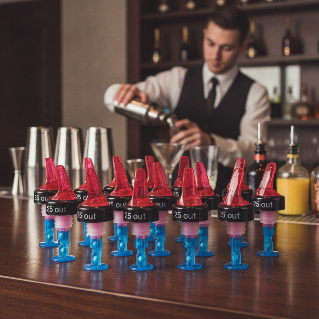 Plastic Quick Shot 3-Ball Pourer 25ml for Cocktails (Pack of 12)
