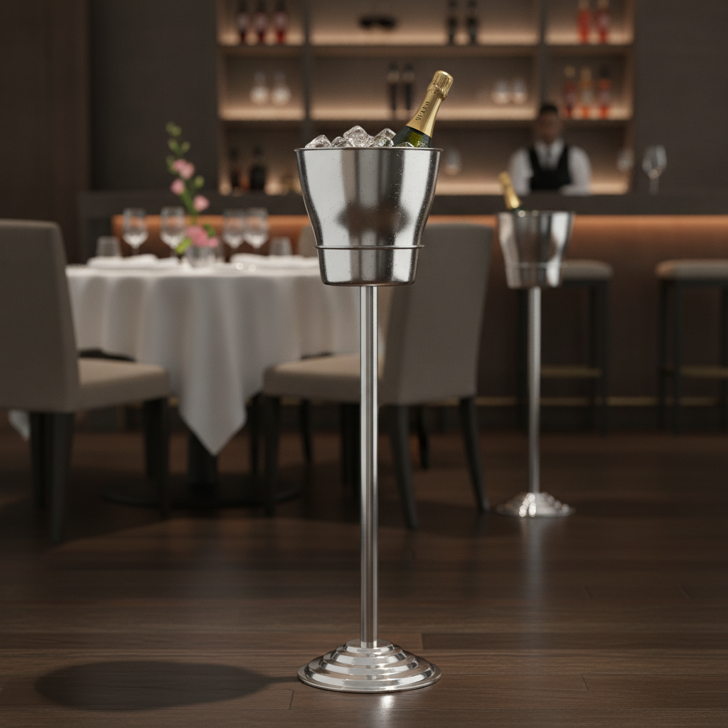 Stainless Steel Wine and Champagne Stand Cooler 810mm for Events