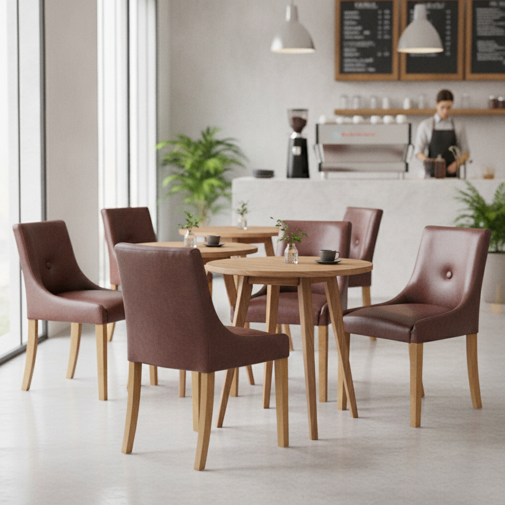 Rubber Wood Bath Dining Chair 870x460mm for Restaurants & Cafés (Pack of 6)