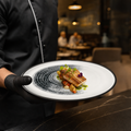 Walled Plates 217mm Black Vitrified Ceramic for Dining (Pack of 6)