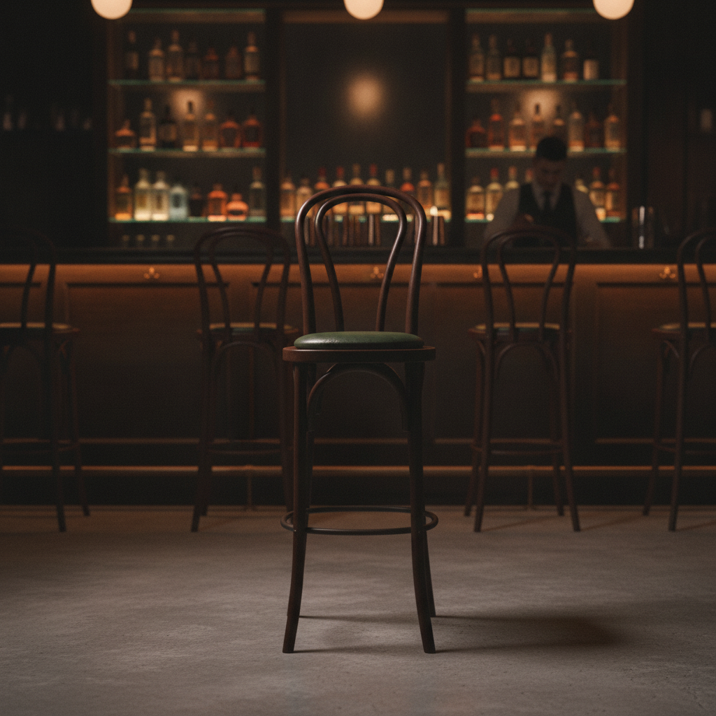 Rubber Wood Hoop Back Bar Chair with Bison Cedar Seat 10kg for Restaurants & Bars