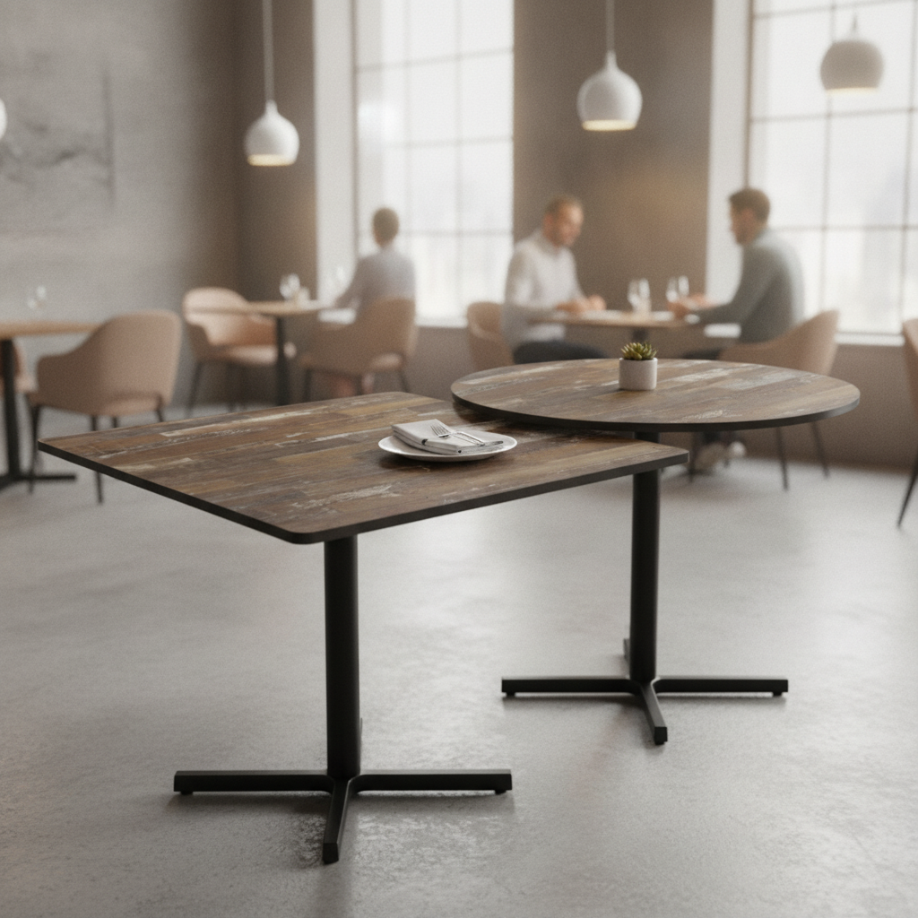 Laminate Vintage Wood Table Top 12mm for Hospitality Use