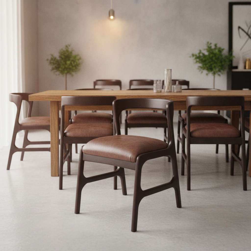 Rubber Wood Dining Chairs 760x480mm for Elegant Seating Areas (Pack of 6)