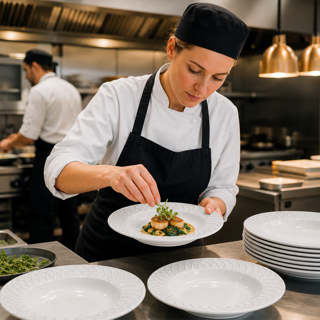 Bowls 240mm Porcelain for Professional Catering (Pack of 12)