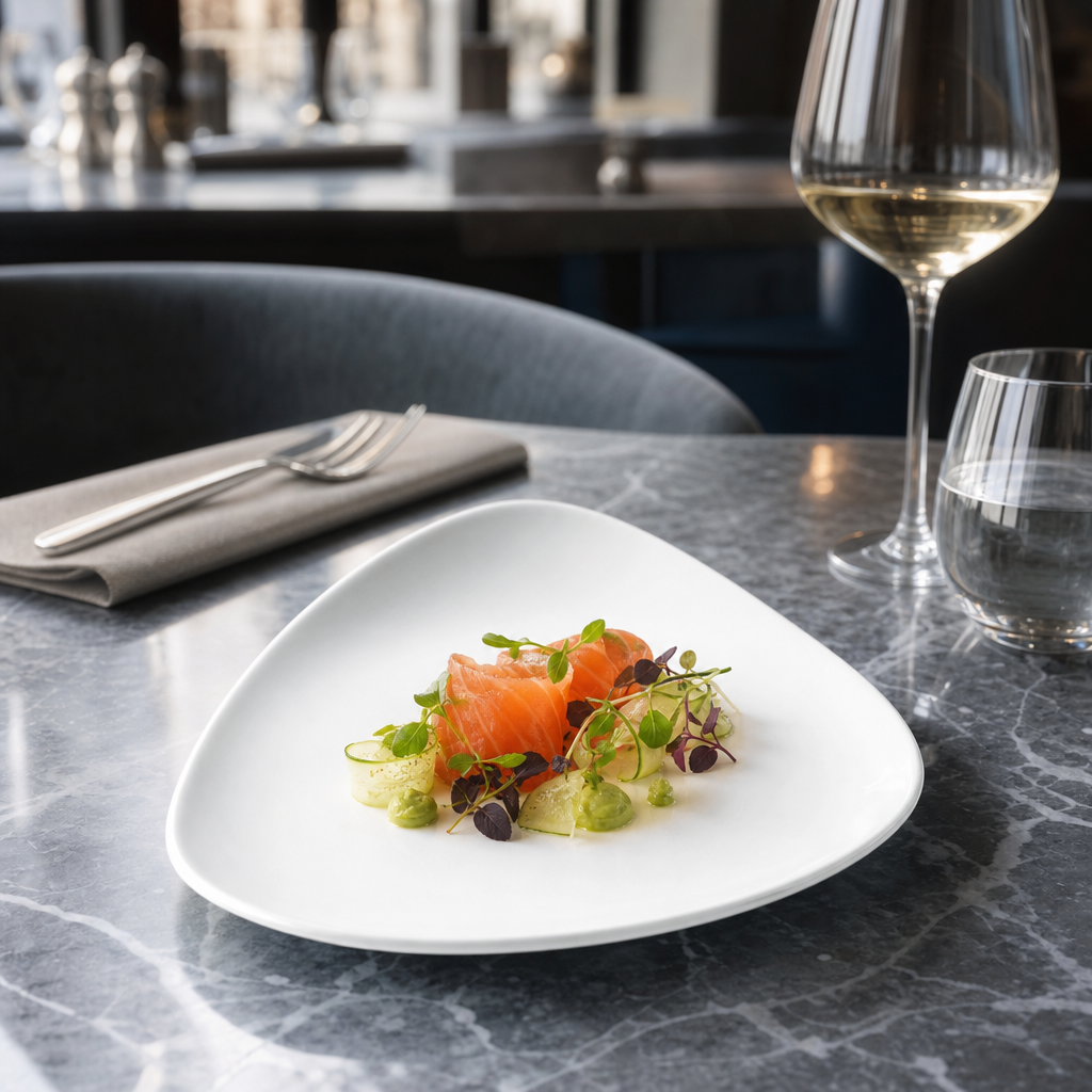 Triangle Plates 229mm White Vitrified Porcelain for Hospitality Use (Pack of 12)