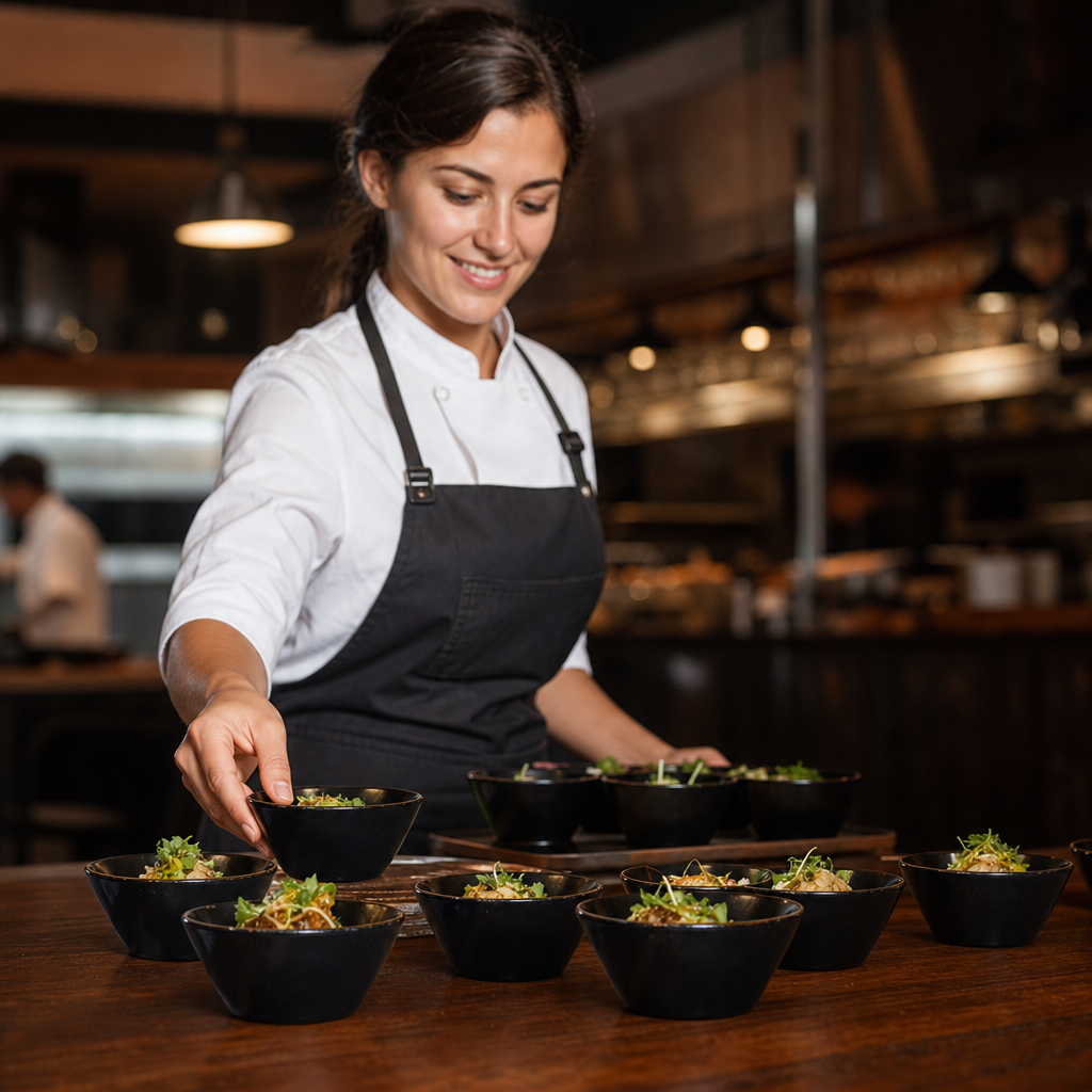 Snack Bowls 284ml Black Porcelain for Event Dining (Pack of 12)