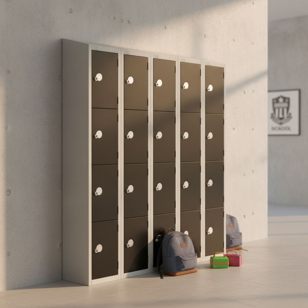 Powder Coated Steel Black Lockers 300mm Deep for Schools & Workplaces