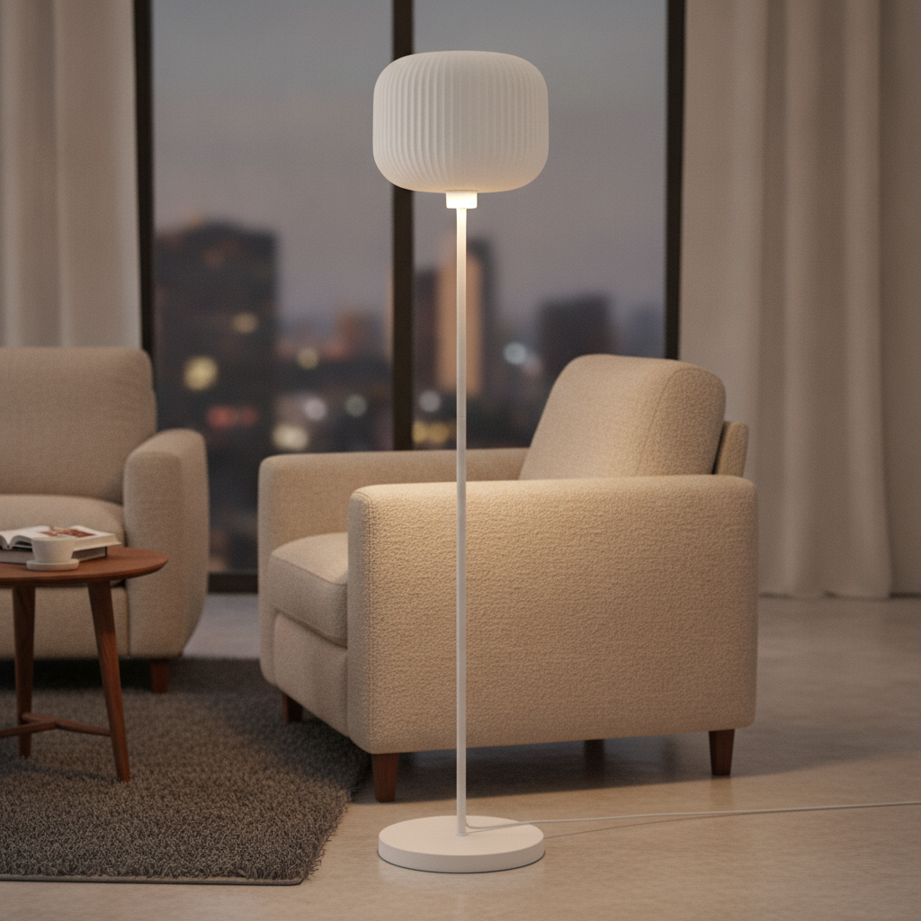 Metal White Milford Floor Lamp for Cozy Ambiance
