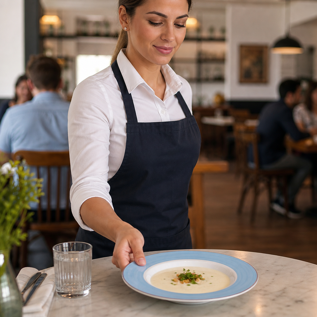Soup Plates 215mm Blue Porcelain for Cafés & Restaurants (Pack of 24)
