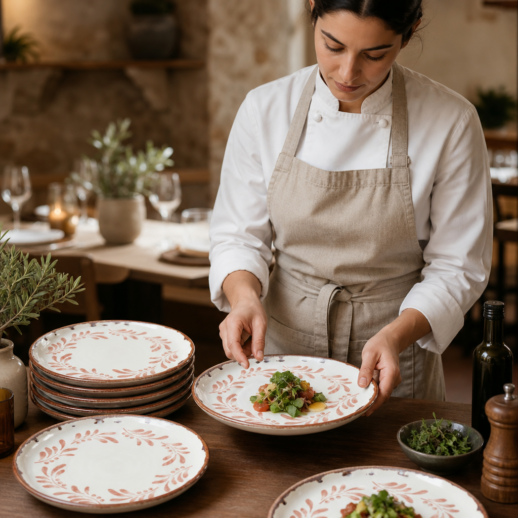 Round Walled Plates 210mm Terracotta for Dining Experiences (Pack of 6)