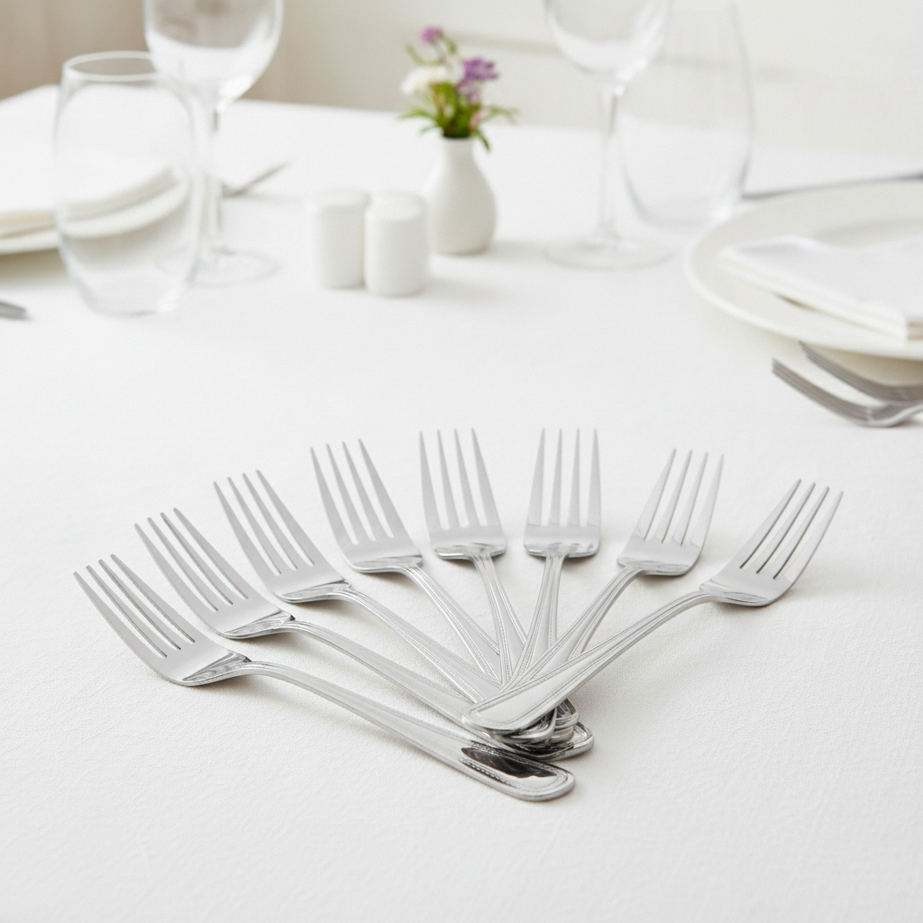 18/0 Stainless Steel Table Forks for Restaurants & Hotels (Pack of 12)