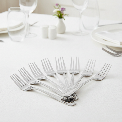 18/0 Stainless Steel Table Forks 200(L)mm Bead for Restaurants & Hotels (Pack of 12)