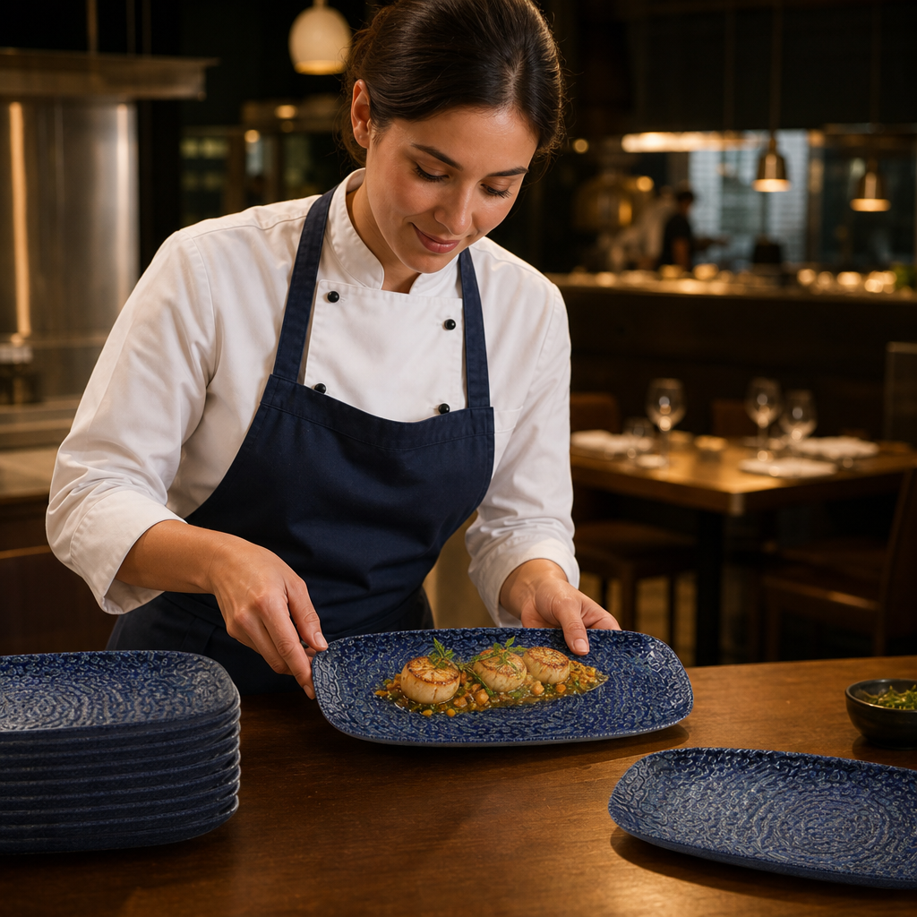 Oblong Plates x 280 152mm Vitrified Ceramic for Hospitality (Pack of 12)