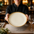 Sandstone Round Coupe Plates 230mm for Modern Restaurants