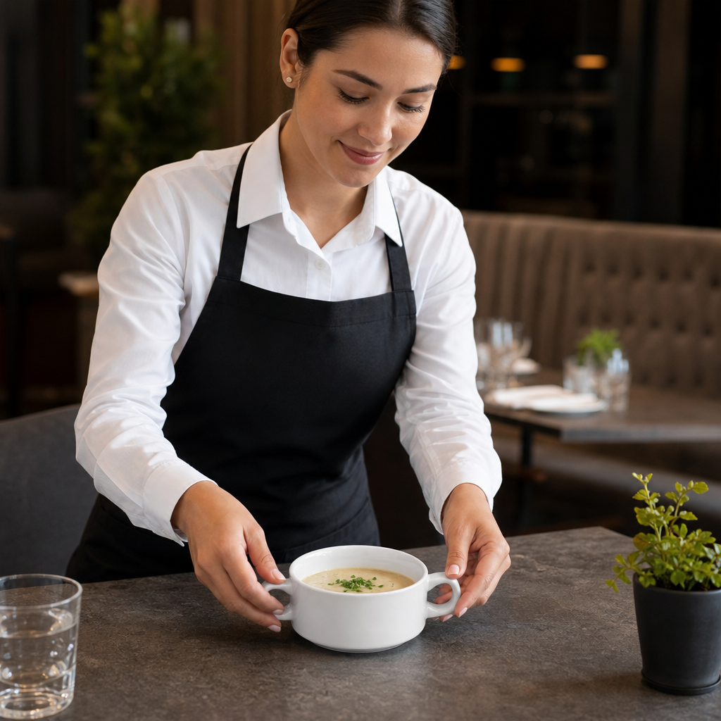 Stacking Soup Bowls 290ml Porcelain for Restaurants & Cafés (Pack of 12)