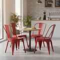 Galvanised Steel Bistro Side Chair 850x425mm for Coffee Shops (Pack of 4)