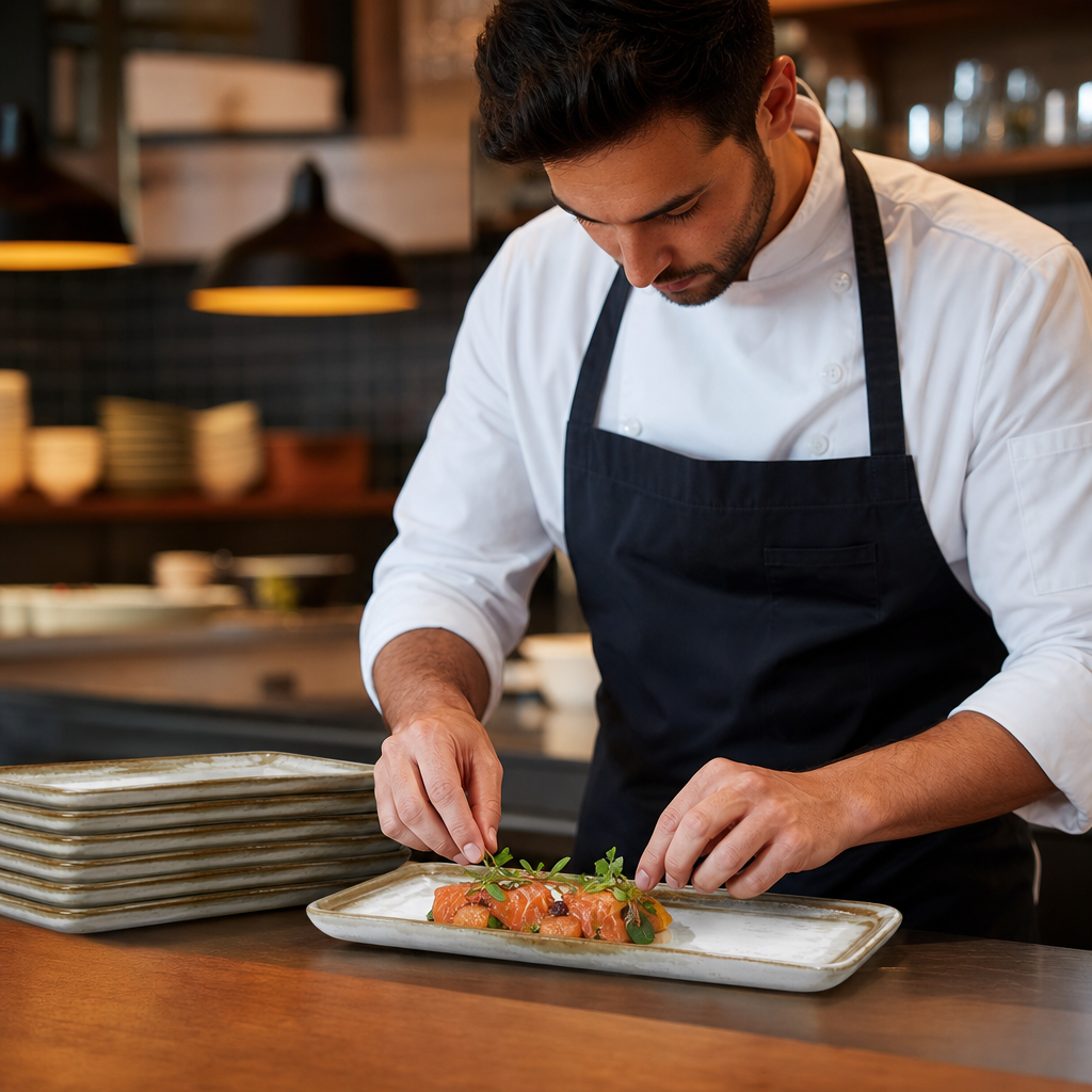 Organic Rectangular Plates 270x160mm Vitrified Ceramic for Casual Dining (Pack of 12)