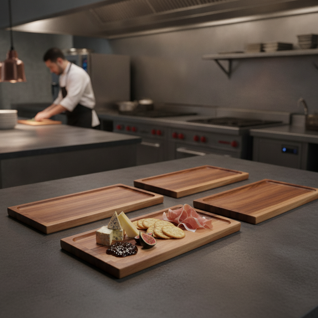 Wood Serving Board 410 x 165mm for Buffets & Table Service (Pack of 4)