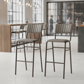 Metal Vintage Grey Stacking Bar Stools 1100mm for Restaurants (Pack of 2)