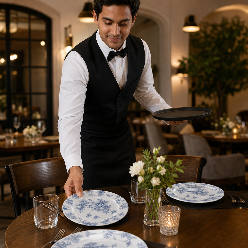 Rimmed Plates 210mm Vitrified Ceramic for Elegant Dining (Pack of 6)