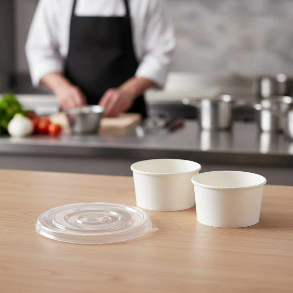 Clear PET Lids for 400ml & 500ml Bowls for Takeaway Food (Pack of 50)