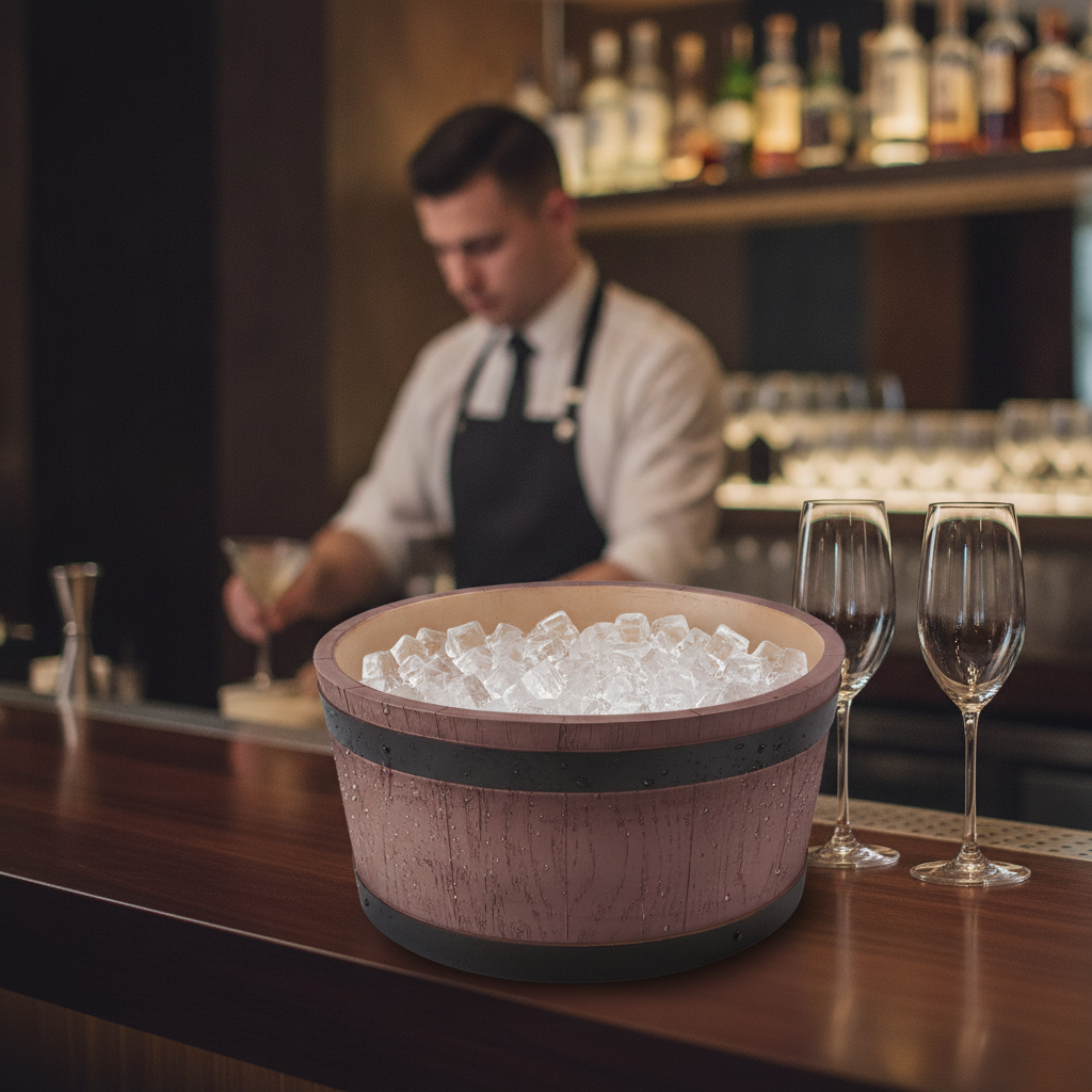 PU Barrel End Ice Bucket 8L for Bars & Restaurants