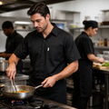 Unisex Cool Vent Chefs Shirt in Black for Busy Kitchens