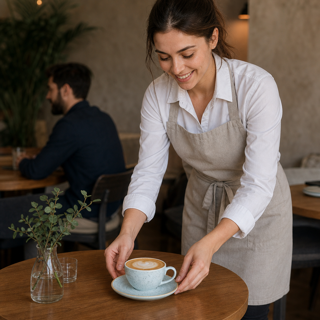 Blue Cappuccino Saucers Duck Egg Blue Vitrified Ceramic for Cafés (Pack of 12)