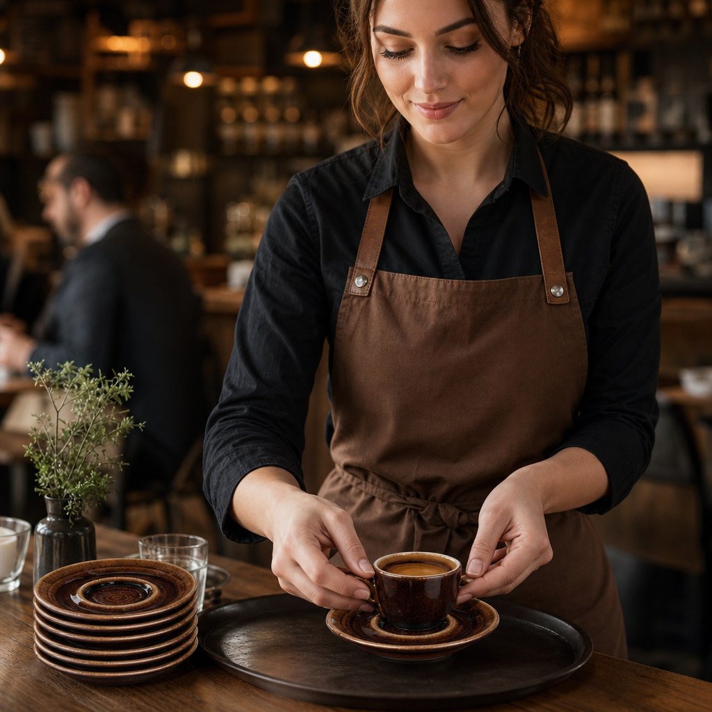 Espresso Saucers Vintage Copper Porcelain for Coffee Shops (Pack of 12)