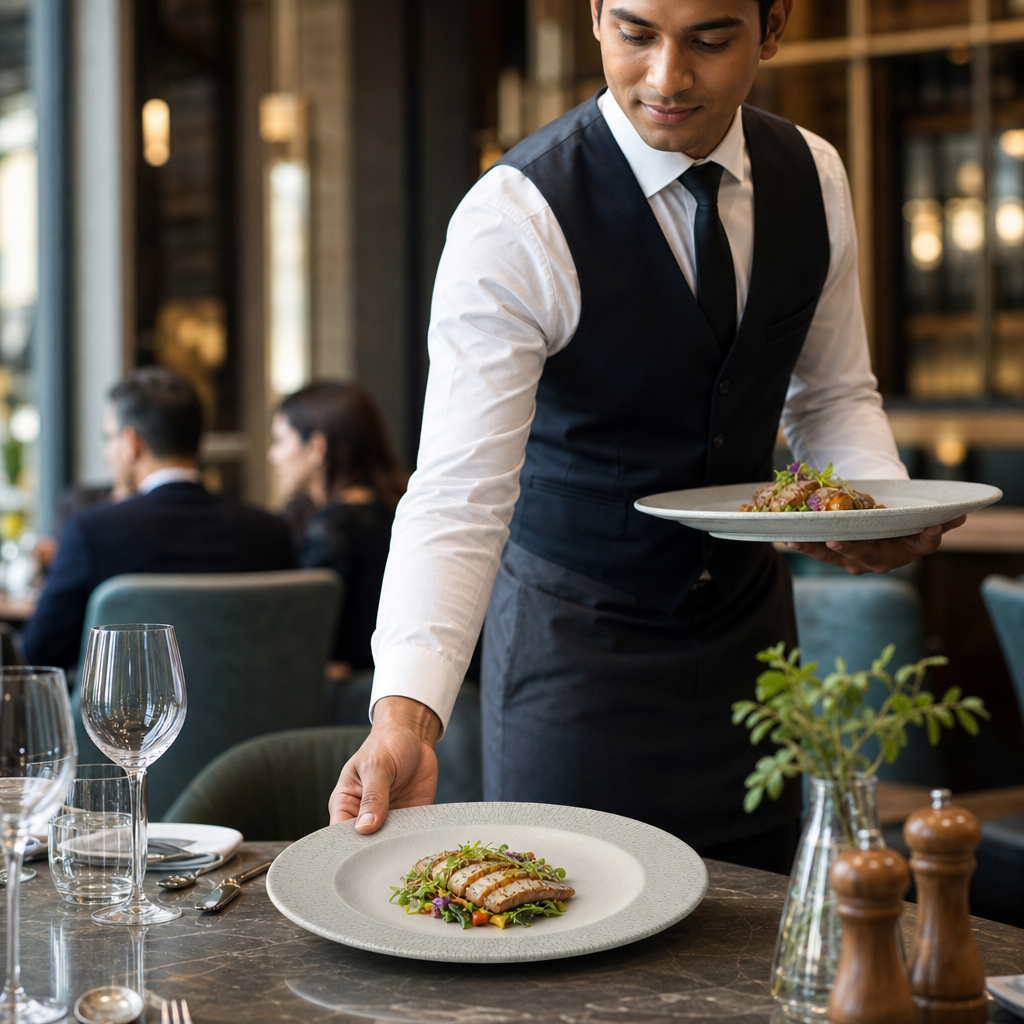 Plates 273mm Grey Vitrified Ceramic for Restaurants (Pack of 12)