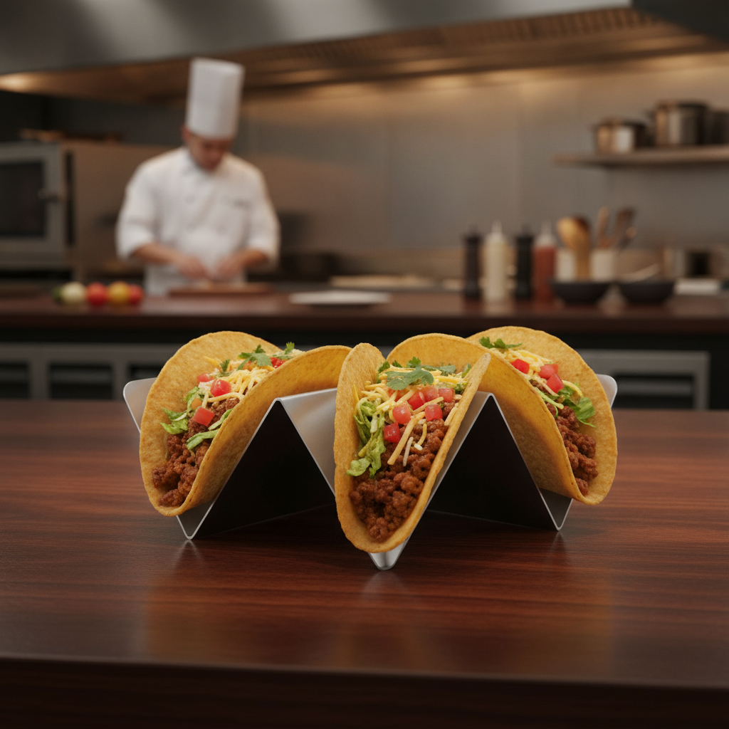 Stainless Steel Taco Holder 115x135mm for Easy Serving