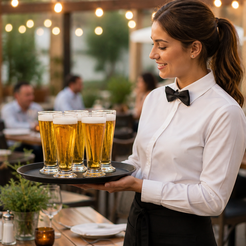 Polycarbonate Footed Pilsner Glass 414ml for Outdoor Events (Pack of 12)