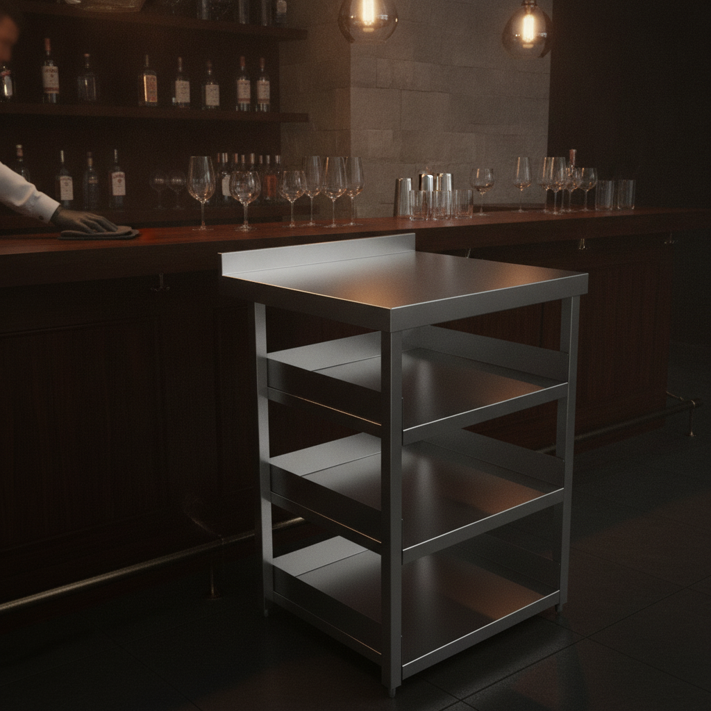 Stainless Steel Modular Bar Shelving Station for Bar Areas