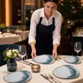Plate Blue White Vitrified Ceramic for Dining Experiences (Pack of 12)