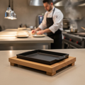 Wood Iroko Support 530x220mm for Safe Serving