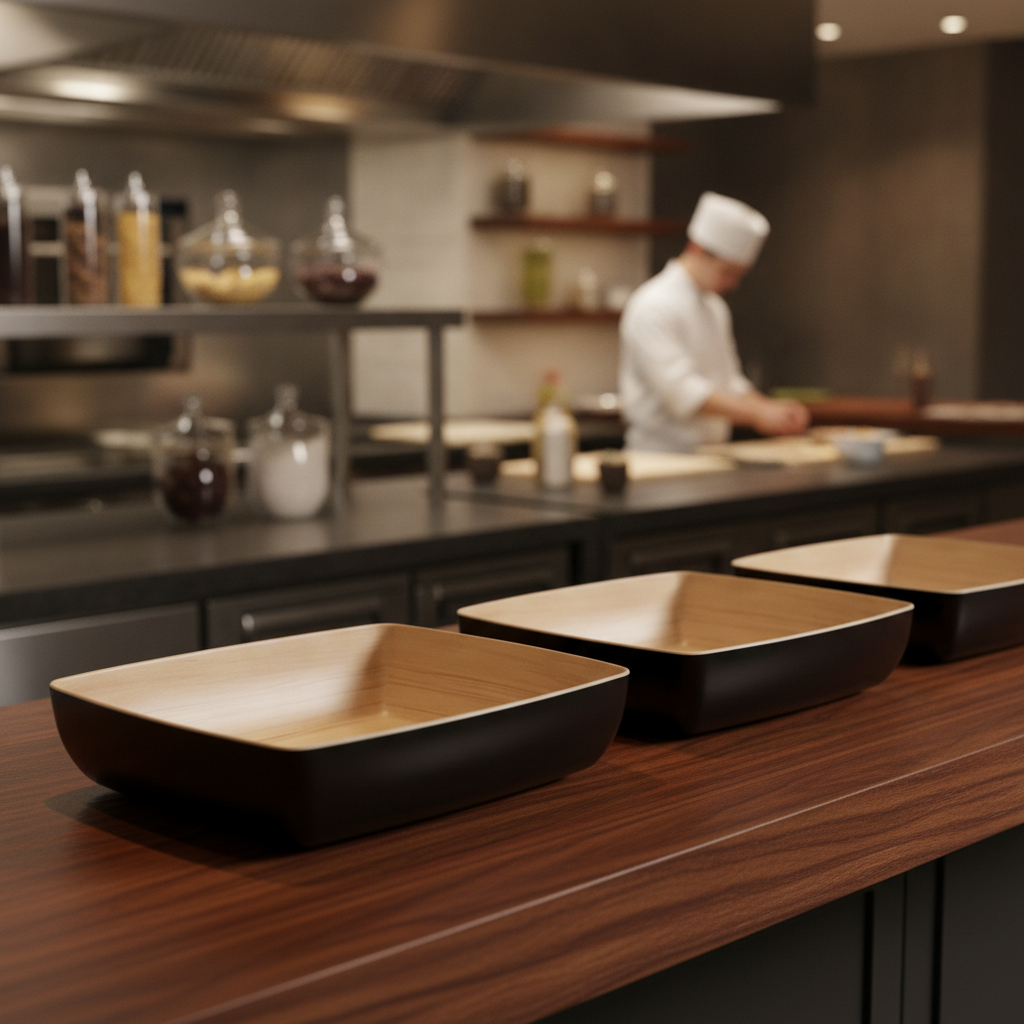 Melamine Black & Brown Bowl 1/2 GN for Catering Events