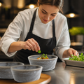 Flat Round Bowls 143mm Porcelain for Creative Plating (Pack of 6)
