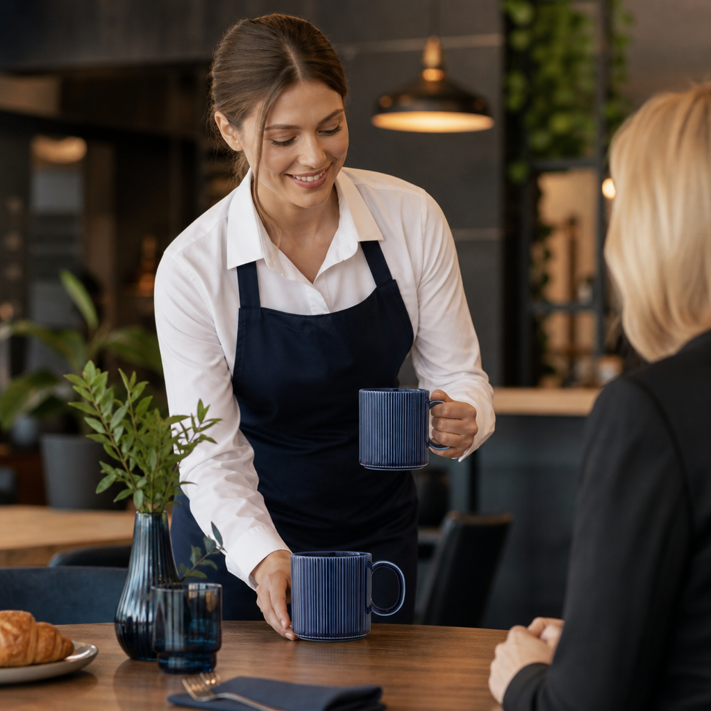 Mugs Midnight 340ml Blue Porcelain for Dining Establishments (Pack of 12)